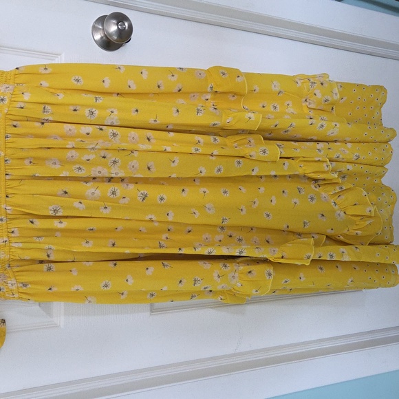 Floral Maxi Dress High Neckline Romantic Boho Tiered Ruffle - Picture 9 of 17